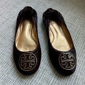 Rare Tory Burch Chocolate Brown Pony Hair Ballet Flats
